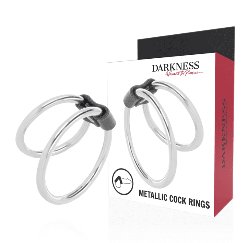 DOPPIO ANELLO FALLICO IN METALLO - DARKNESS