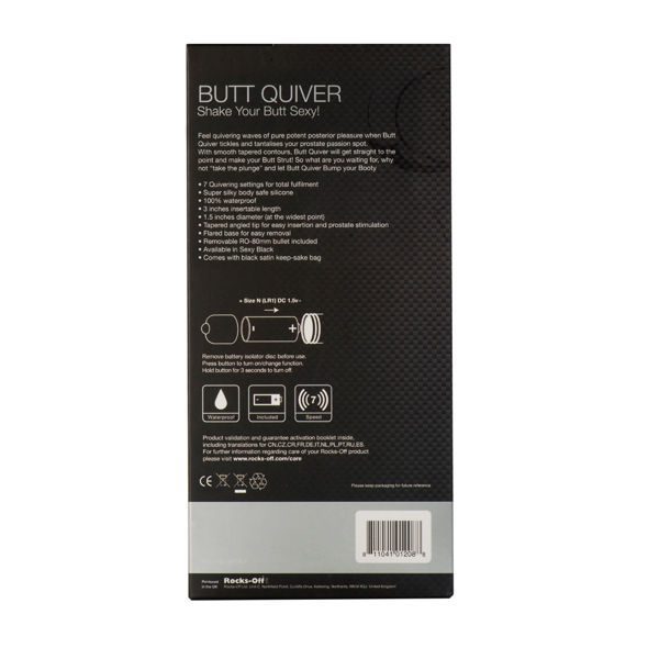STIMOLATORE ANALE BUTT QUIVER 7 VELOCITÀ NERO.