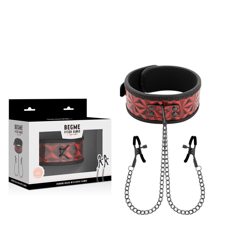 COLLARE CON MORSETTI PER CAPEZZOLI BEGME RED EDITION