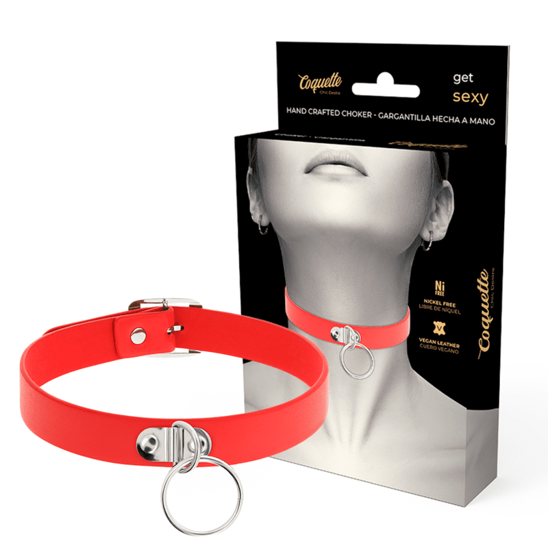 COQUETTE CHIC DESIRE FETISH DEL CHOKER ARTIGIANATO A MANO - ROSSO