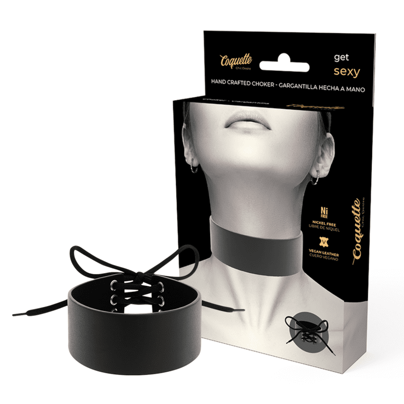 COQUETTE CHIC DESIRE CHOKER ARTIGIANALE IN PELLE VEGAN