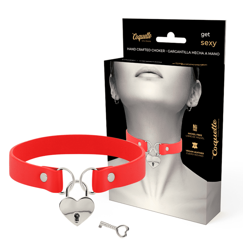 COQUETTE CHIC DESIRE CHIAVI DEL GIROCOLLO ARTIGIANALE A CUORE - ROSSO