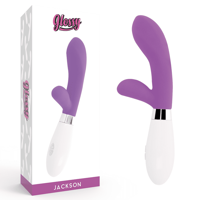 MASSAGGIATORE 10 FUNZIONI 2 MOTORI GLOSSY JACKSON RABBIT LILLA