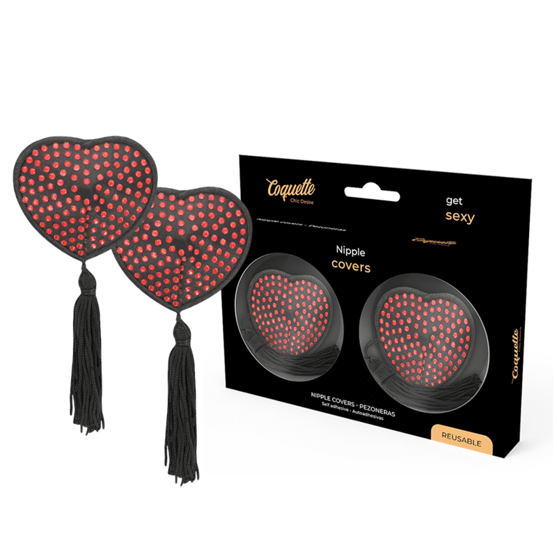 COQUETTE CHIC DESIRE COPRI CAPEZZOLE CUORE NERO / ROSSO