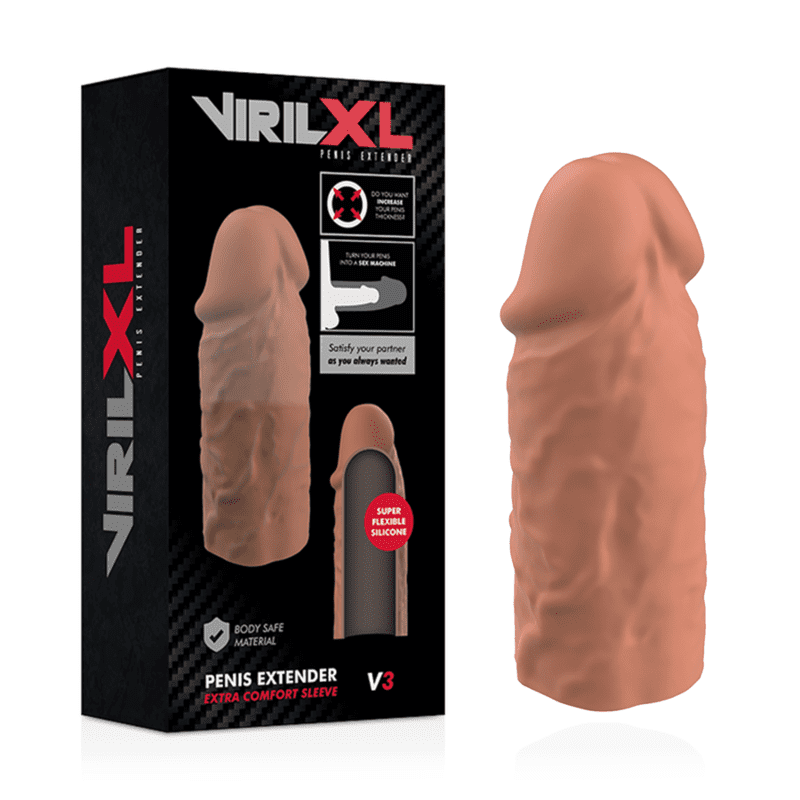ESTENSORE FALLICO IN SILICONE VIRILXL EXTENSION - MARRONE