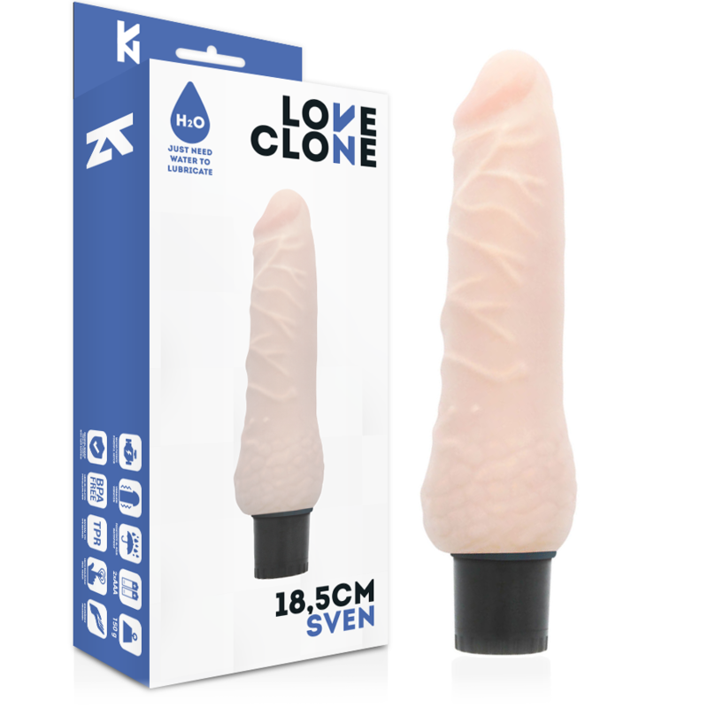 VIBRATORE AUTO LUBRIVAGINANTE LOVECLONE SVEN 18,5 CM