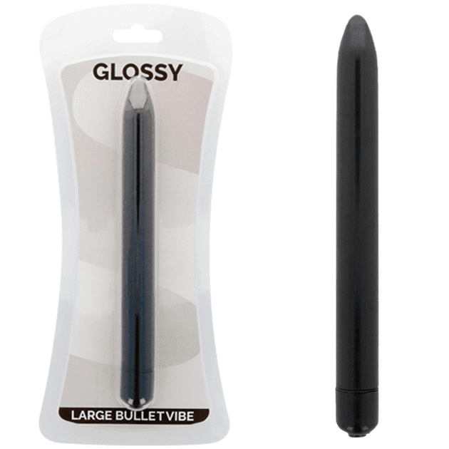 GLOSSY SLIM VIBRATORE NERO