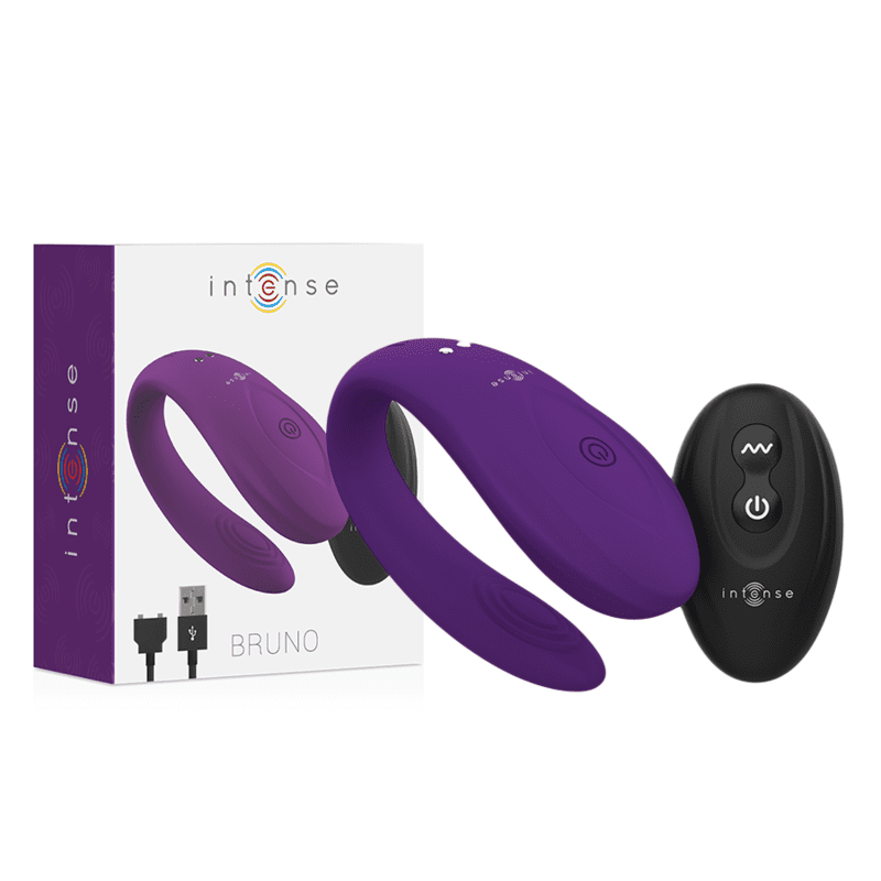 VIBRATORE INTENSE BRUNO PARTNER DOUBLE PLEASURE - VIOLA