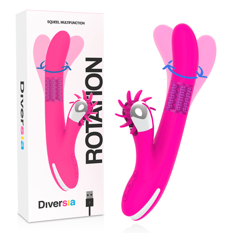 STIMOLATORE VIBRATORE A ROTAZIONE DIVERSIA RABBIT - 24 CM