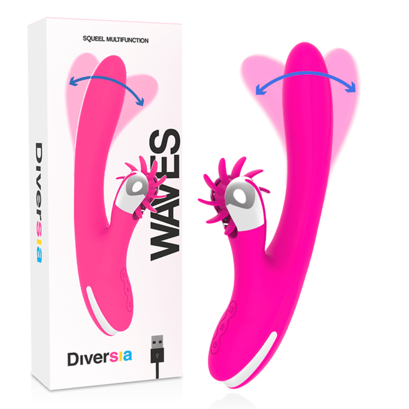 STIMOLATORE VIBRATORE A ONDE DIVERSIA RABBIT - 24 CM