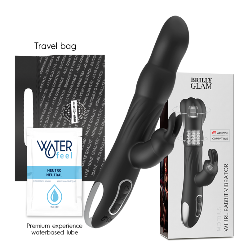 VIBRATORE ROTANTE COMPATIBILE CON WATCHME WIRELESS TECHNOLOGY - BRILLY GLAM MOEBIUS RABBIT