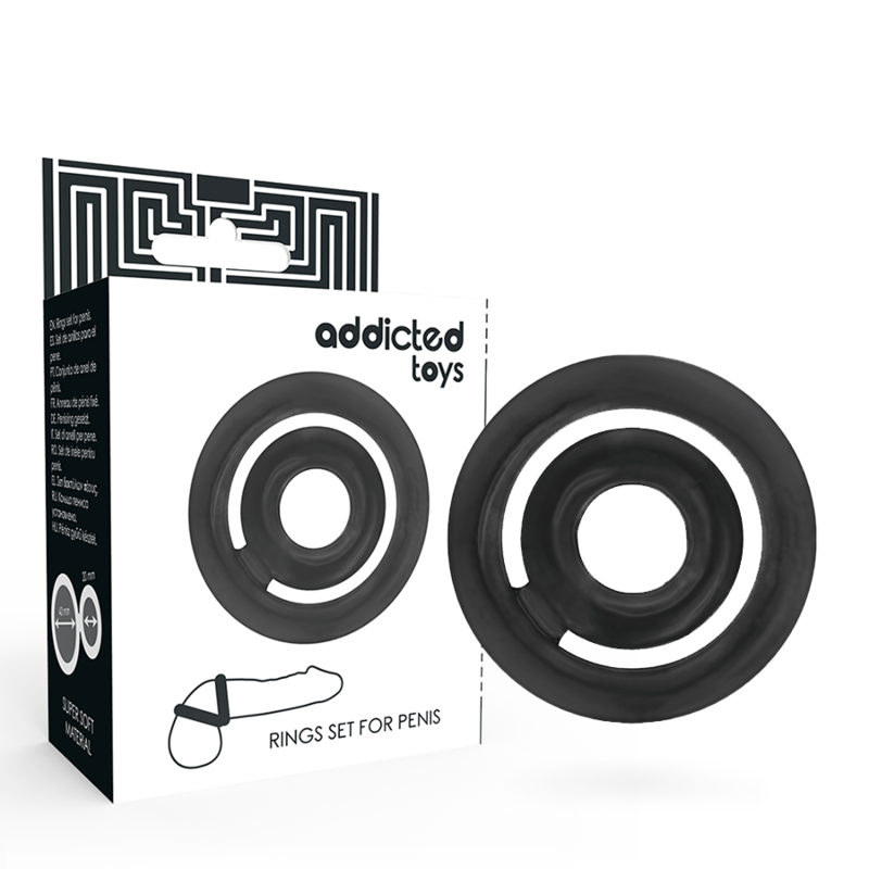 ANELLO PENE E TESTICOLI ADDICTED TOYS - NERO