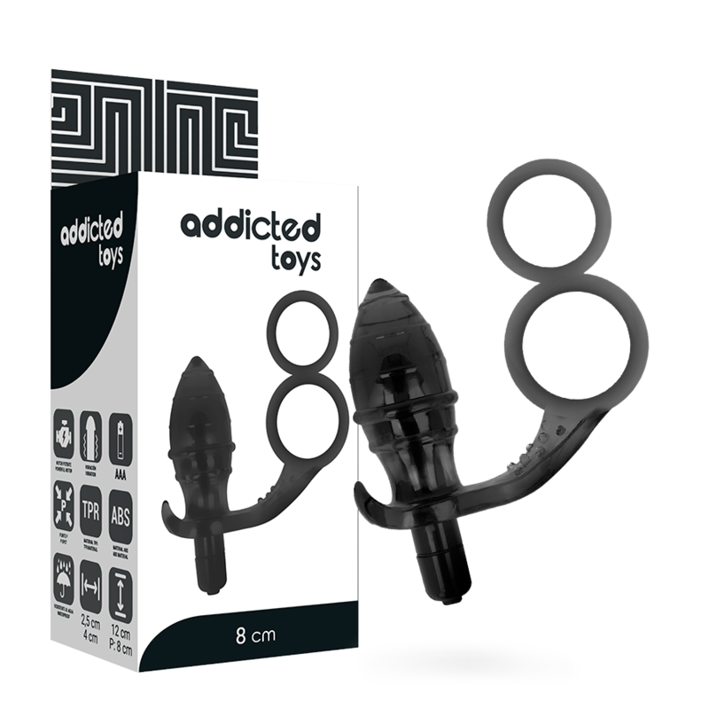 PLUG ANALE CON DOPPIO ANELLO NERO