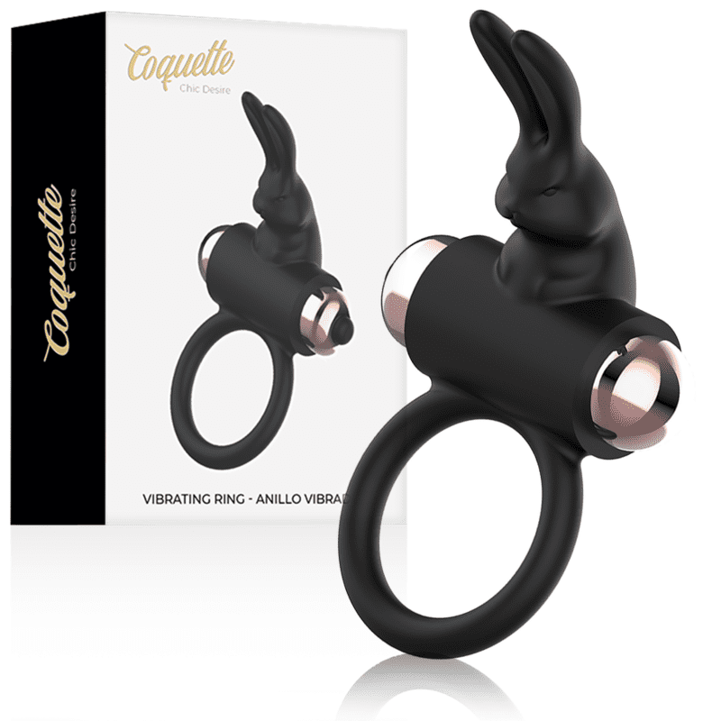 ANELLO PENE COQUETTE CHIC DESIRE CON VIBRATORE NERO/ORO