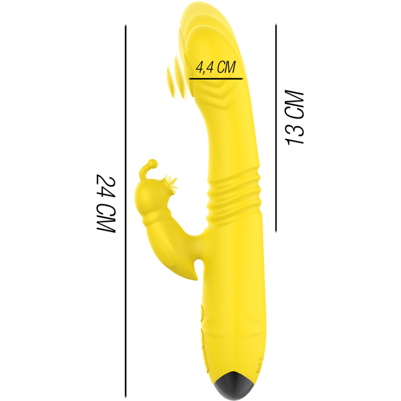 INTENSE - TOKY VIBRATORE MULTIFUNCIÓN RICARICABILE UP  DOWN CON STIMOLATORE DE CLITORIS AMARILLO
