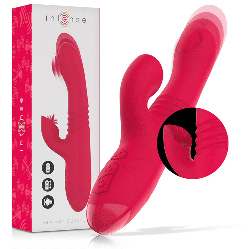 INTENSE - DUA VIBRATORE MULTIFUNCIÓN RICARICABILE UP  DOWN CON LENGUA ROJO