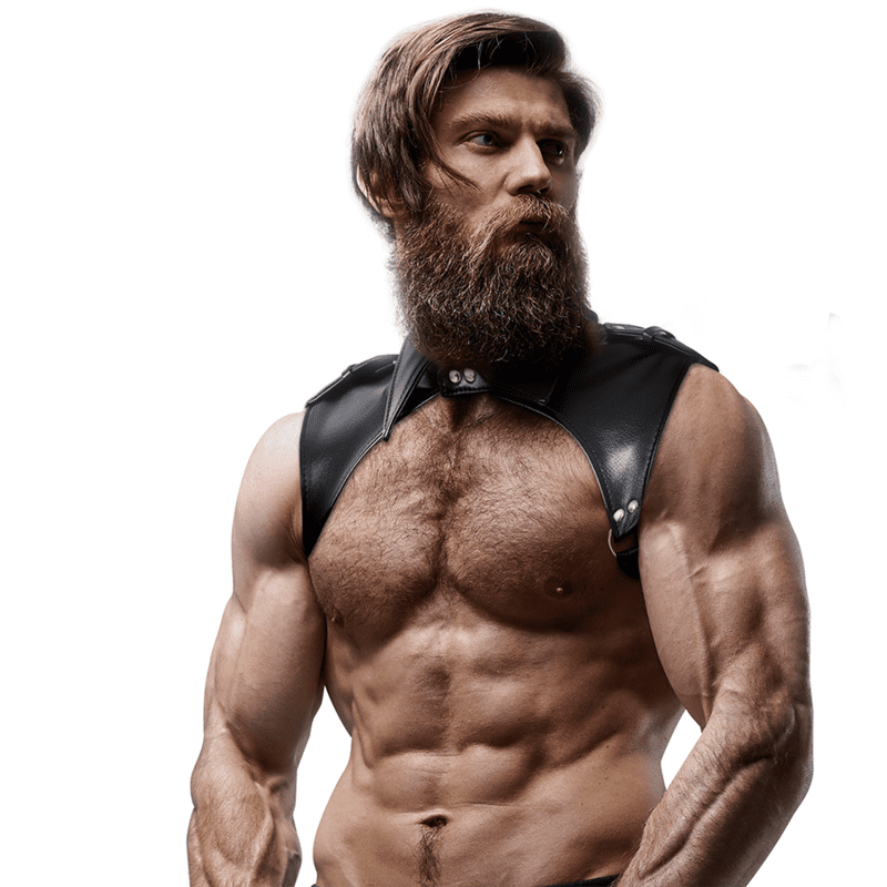 FETISH SUBMISSIVE ATTITUDE - ARNÉS BRIGADE AJUSTABLE ECOPIEL CUELLO HOMBRE