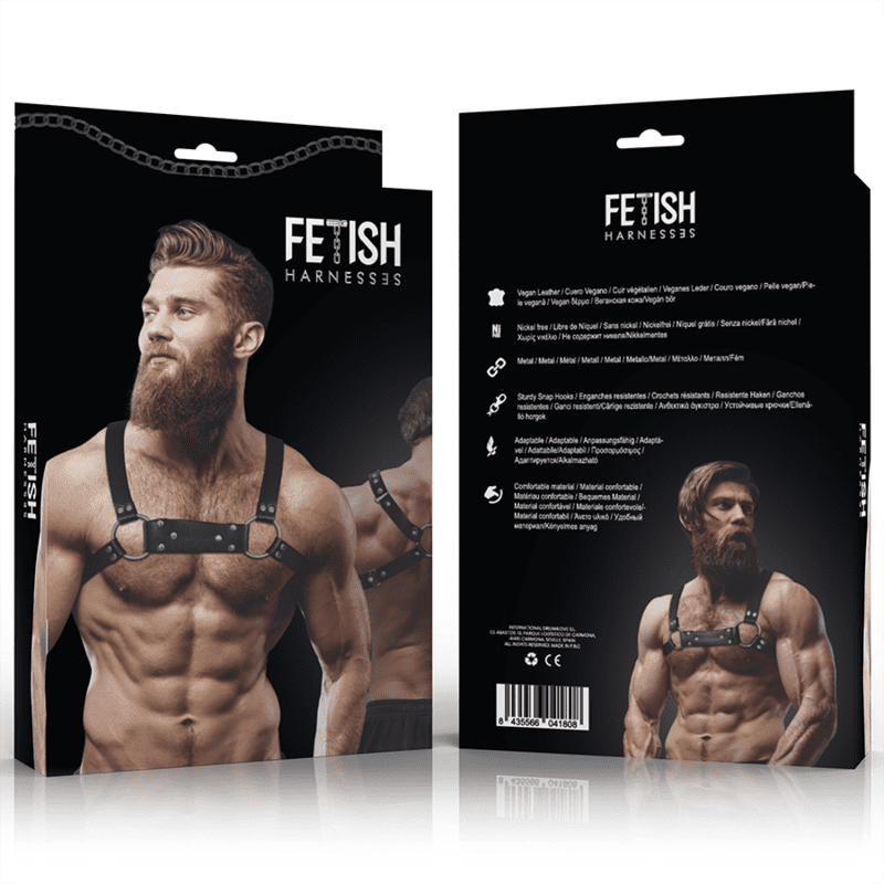 FETISH SUBMISSIVE ATTITUDE - ARNÉS BULLDOG ECOPIEL PECHO HOMBRE TAGLIA M/L