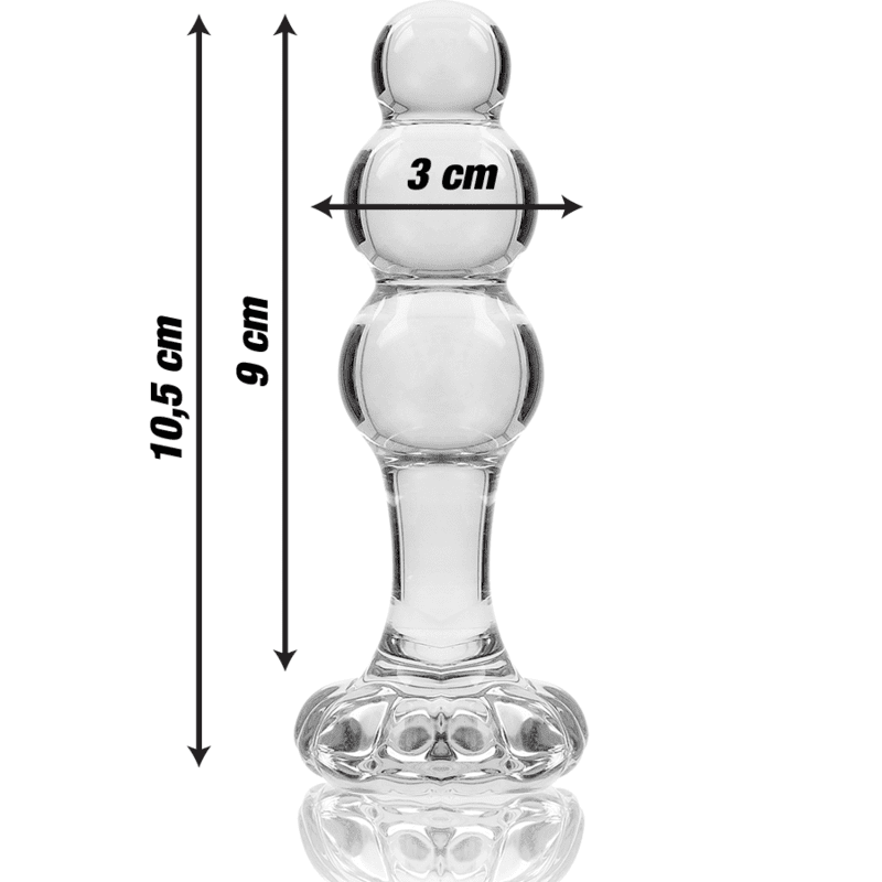 PLUG ANALE IN  VETRO - 10,7 X 3 CM - TRASPARENTE