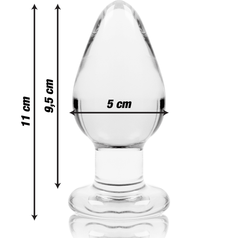 PLUG ANALE IN VETRO - 11 X 5 CM -TRASPARENTE