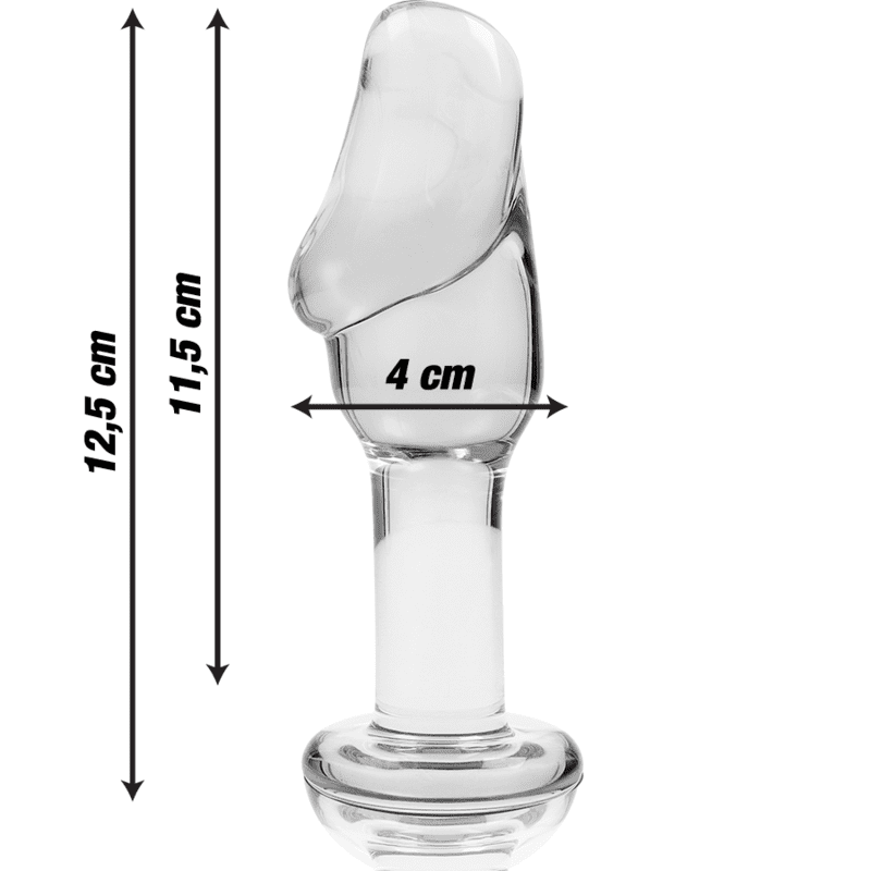 PLUG ANALE VETRO - 12,5 X 4 CM - TRASPARENTE