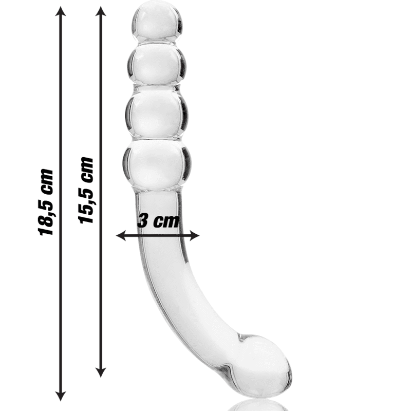 PLUG ANALE IN VETRO 18,5 X 3 CM TRASPARENTE