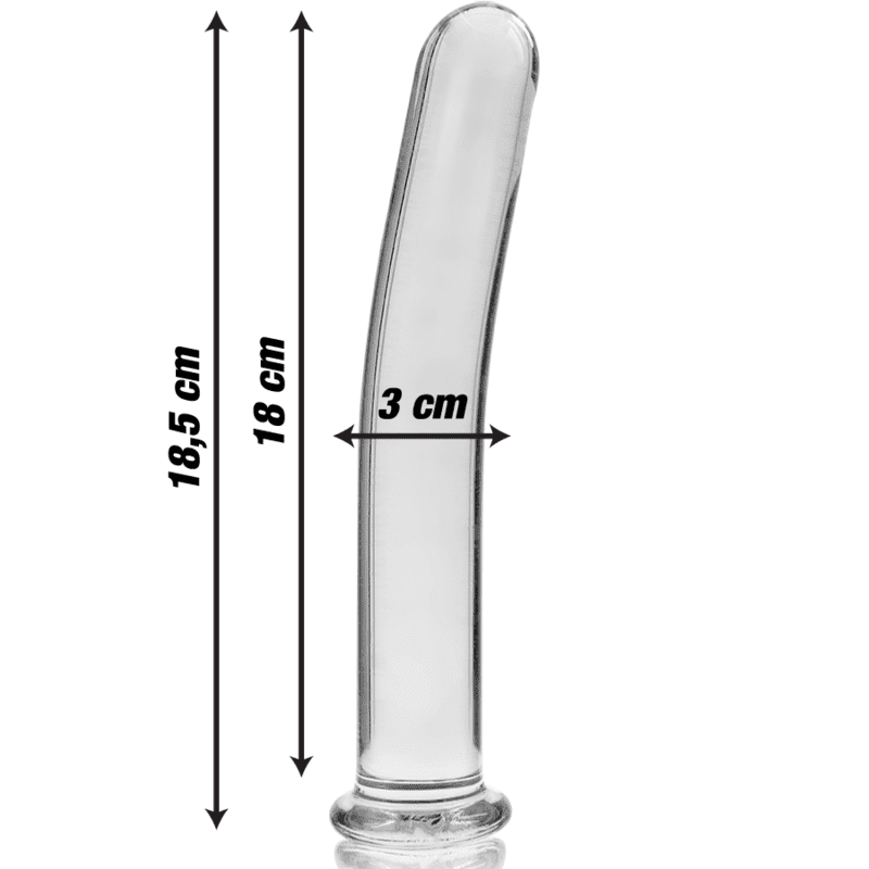 DILDO IN VETRO 18,5 X 3 CM TRASPARENTE