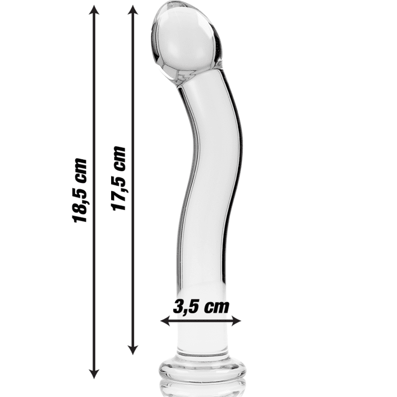 MODELLO 18 DILDO IN VETRO 18,5 X 3,5 CM TRASPARENTE