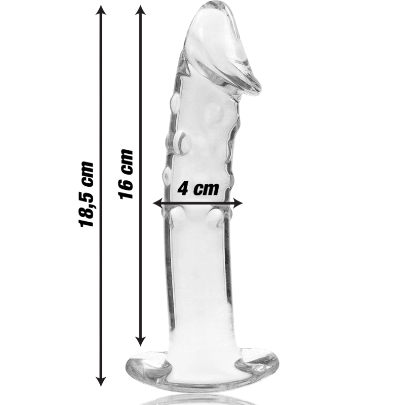 DILDO IN VETRO 18,5 X 4 CM TRASPARENTE