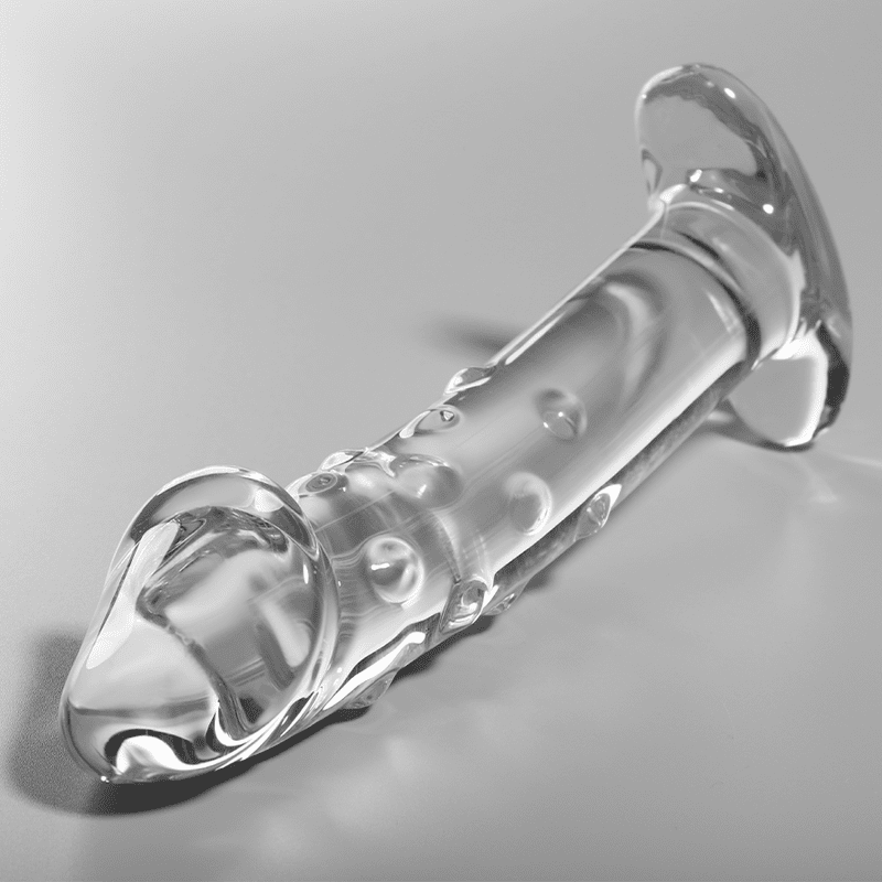 DILDO IN VETRO 18,5 X 4 CM TRASPARENTE