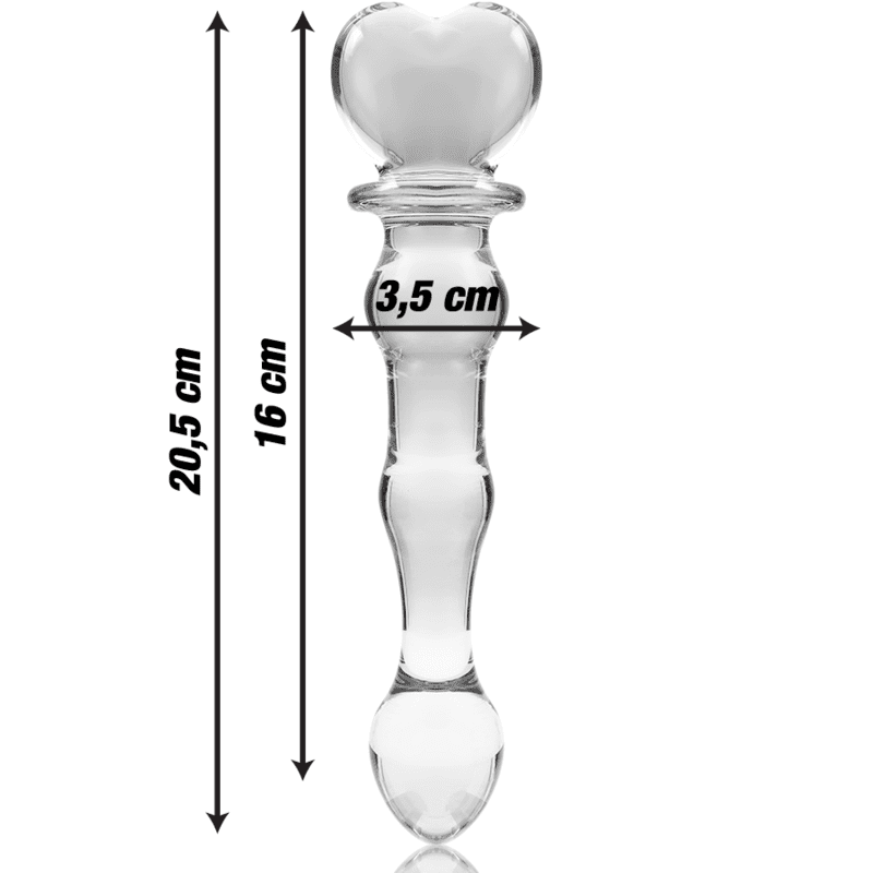 DILDO IN VETRO  20,5 X 3,5 CM TRASPARENTE