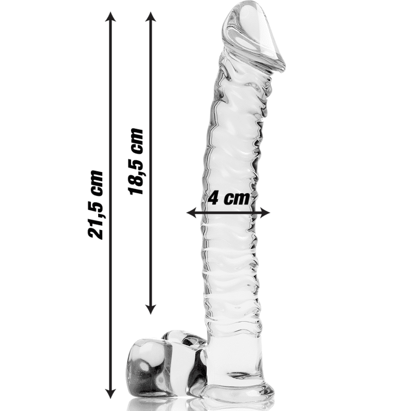 DILDO IN VETRO 21,5 X 4 CM TRASPARENTE