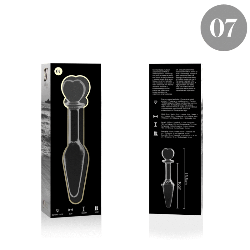 PLUG ANALE IN VETRO - 13,5 X 3 CM TRASPARENTE