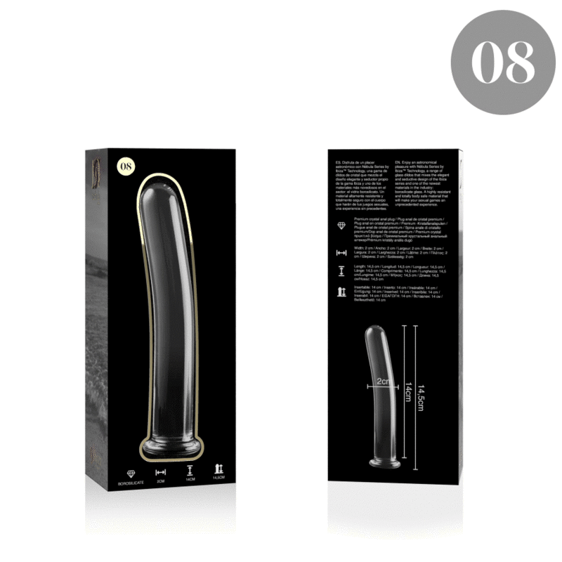 NEBULA SERIES BY IBIZA - MODELLO 8 DILDO IN VETRO BOROSILICATO 14,5 X 2 CM TRASPARENTE