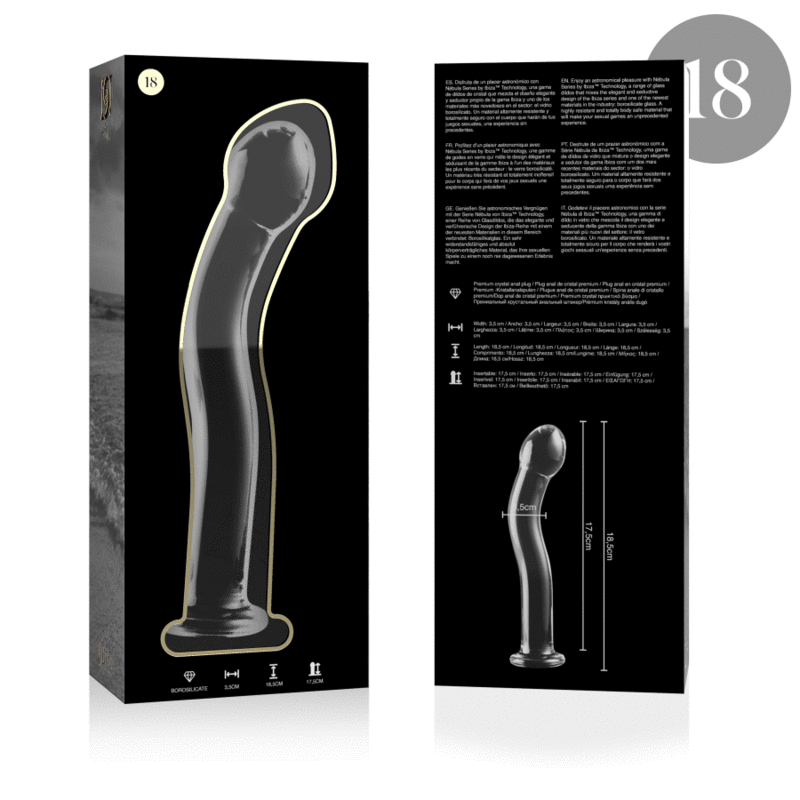 MODELLO 18 DILDO IN VETRO 18,5 X 3,5 CM TRASPARENTE