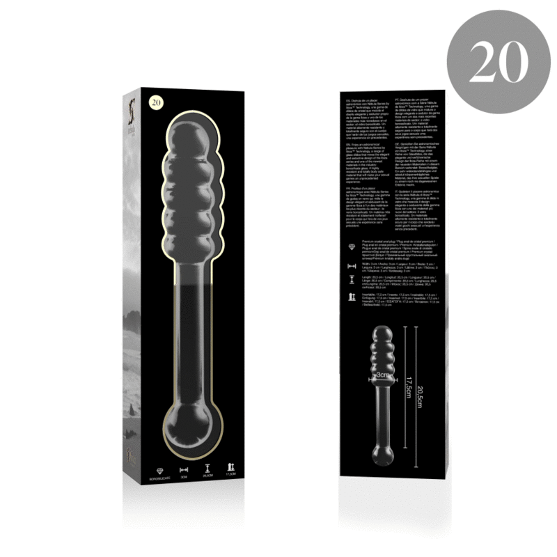 DILDO IN VETRO 20,5 X 3 CM TRASPARENTE