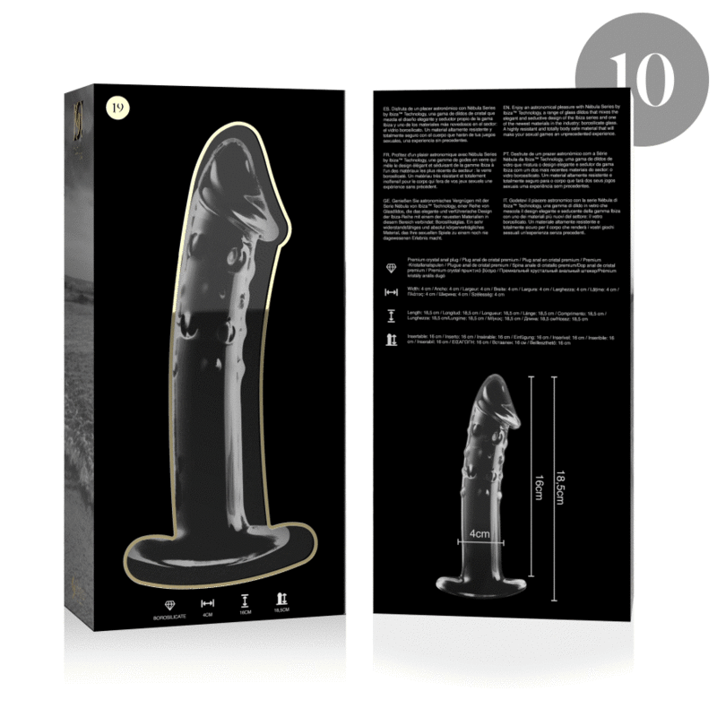 DILDO IN VETRO 18,5 X 4 CM TRASPARENTE