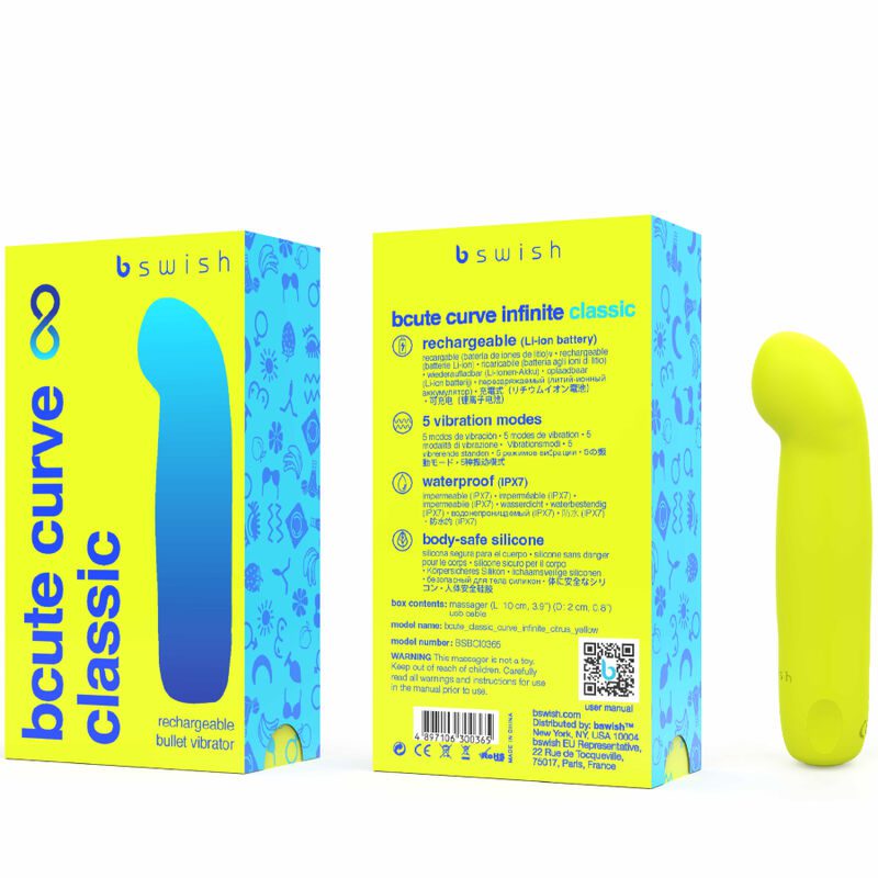 B SWISH - BCUTE CURVE INFINITE CLASSIC VIBRATORE RICARICABILE SILICONA AMARILLO