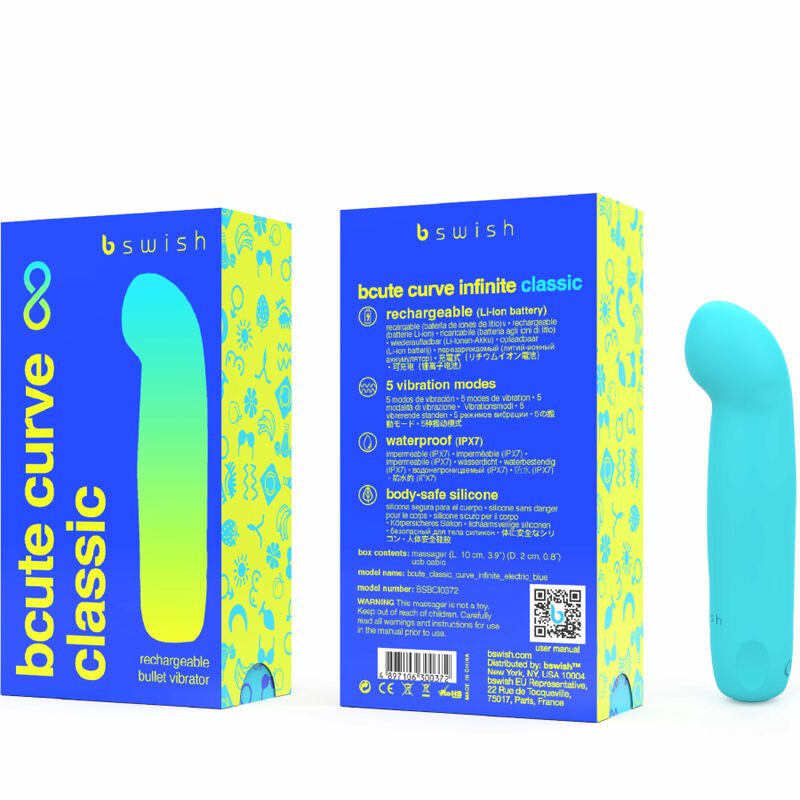 B SWISH - BCUTE CURVE INFINITE CLASSIC VIBRATORE RICARICABILE SILICONA AZUL