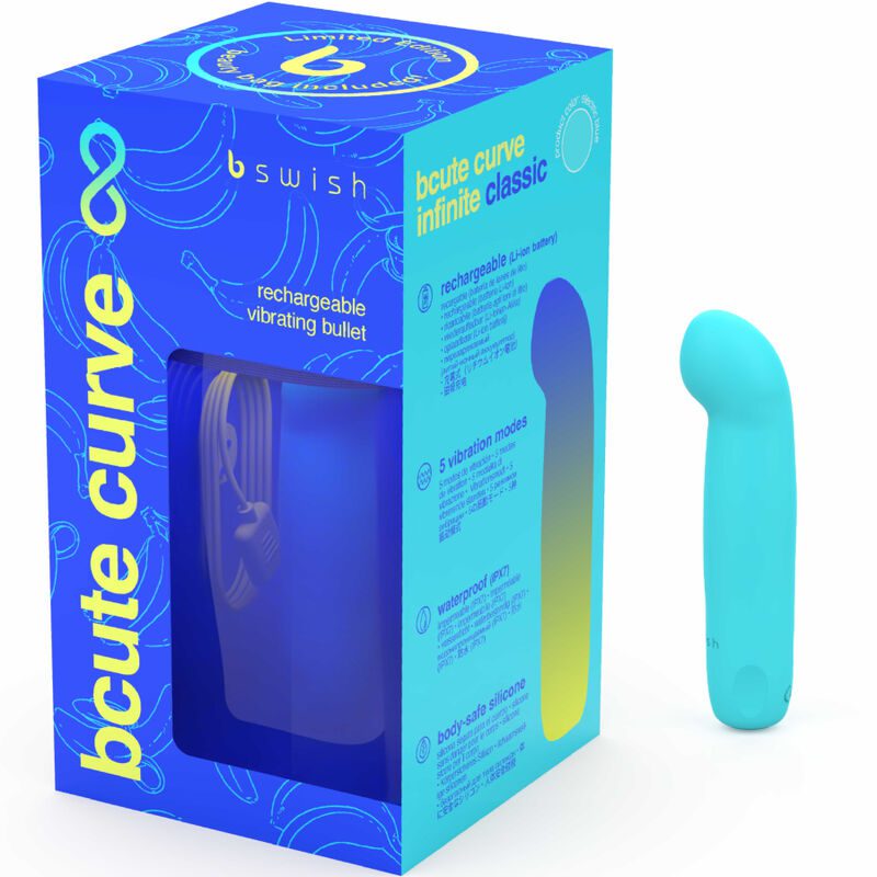 B SWISH - BCUTE CURVE INFINITE CLASSIC EDICION LIMITADA VIBRATORE RICARICABILE SILICONA AZUL