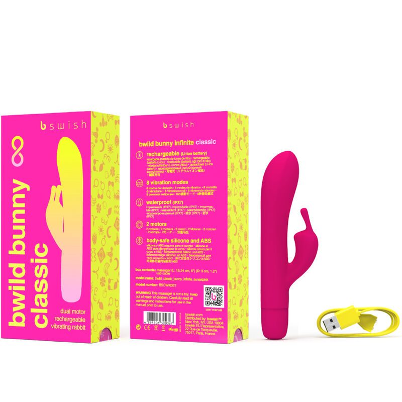 B SWISH - BWILD BUNNY INFINITE CLASSIC VIBRATORE RICARICABILE SILICONA ROSA