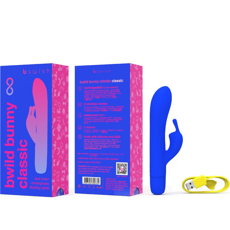 B SWISH - BWILD BUNNY INFINITE CLASSIC VIBRATORE RICARICABILE SILICONA AZUL