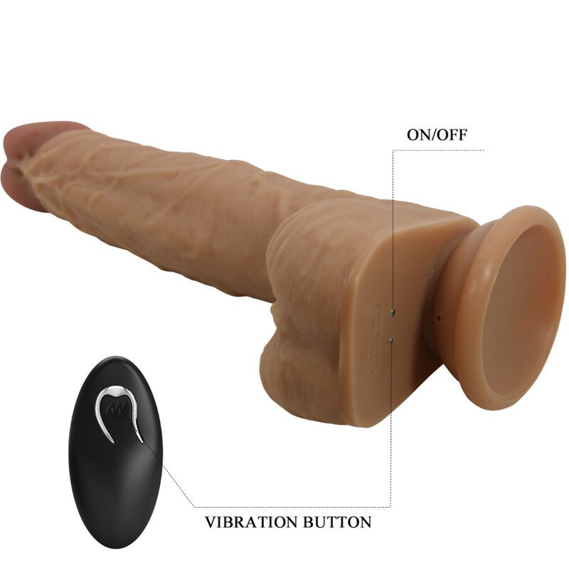 PRETTY LOVE - DILDO JONATHAN SILICONE 3 VIBRAZIONI + 3 FUNZIONI DI SPINTA TELECOMANDO 21 CM