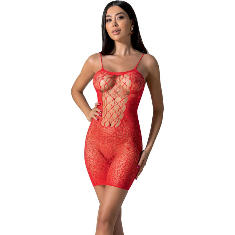 PASSION - BS096 BODYSTOCKING ROJO TAGLIA UNICA