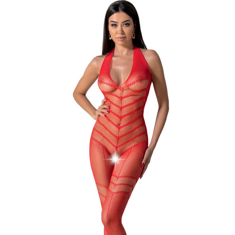 PASSION - BS100 BODYSTOCKING ROJO TAGLIA UNICA