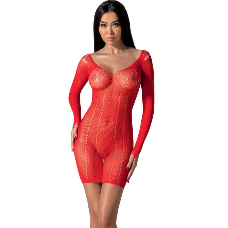 PASSION - BS101 BODYSTOCKING ROJO TAGLIA UNICA