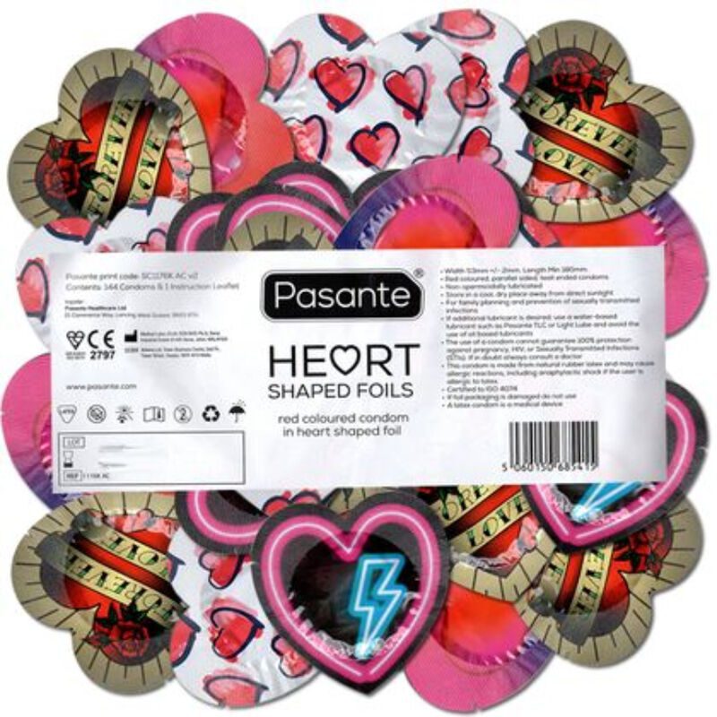PASANTE - PRESERVATIVI ROSSO A FORMA DI CUORE 144 UNITÀ