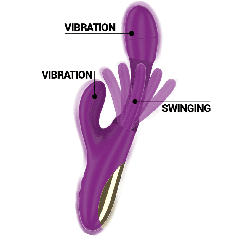 INTENSE - APOLO VIBRATORE MULTIFUNZIONE RICARICABILE 7 VIBRAZIONI CON LINGUA OSCILLANTE VIOLA