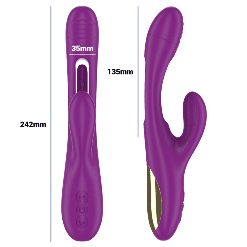 INTENSE - APOLO VIBRATORE MULTIFUNZIONE RICARICABILE 7 VIBRAZIONI CON LINGUA OSCILLANTE VIOLA