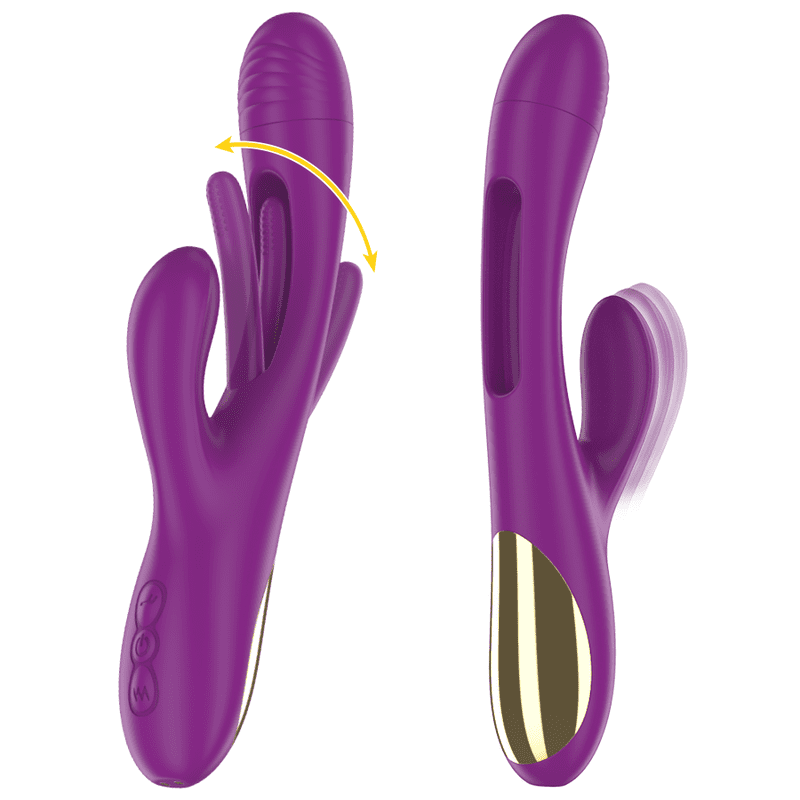INTENSE - APOLO VIBRATORE MULTIFUNZIONE RICARICABILE 7 VIBRAZIONI CON LINGUA OSCILLANTE VIOLA